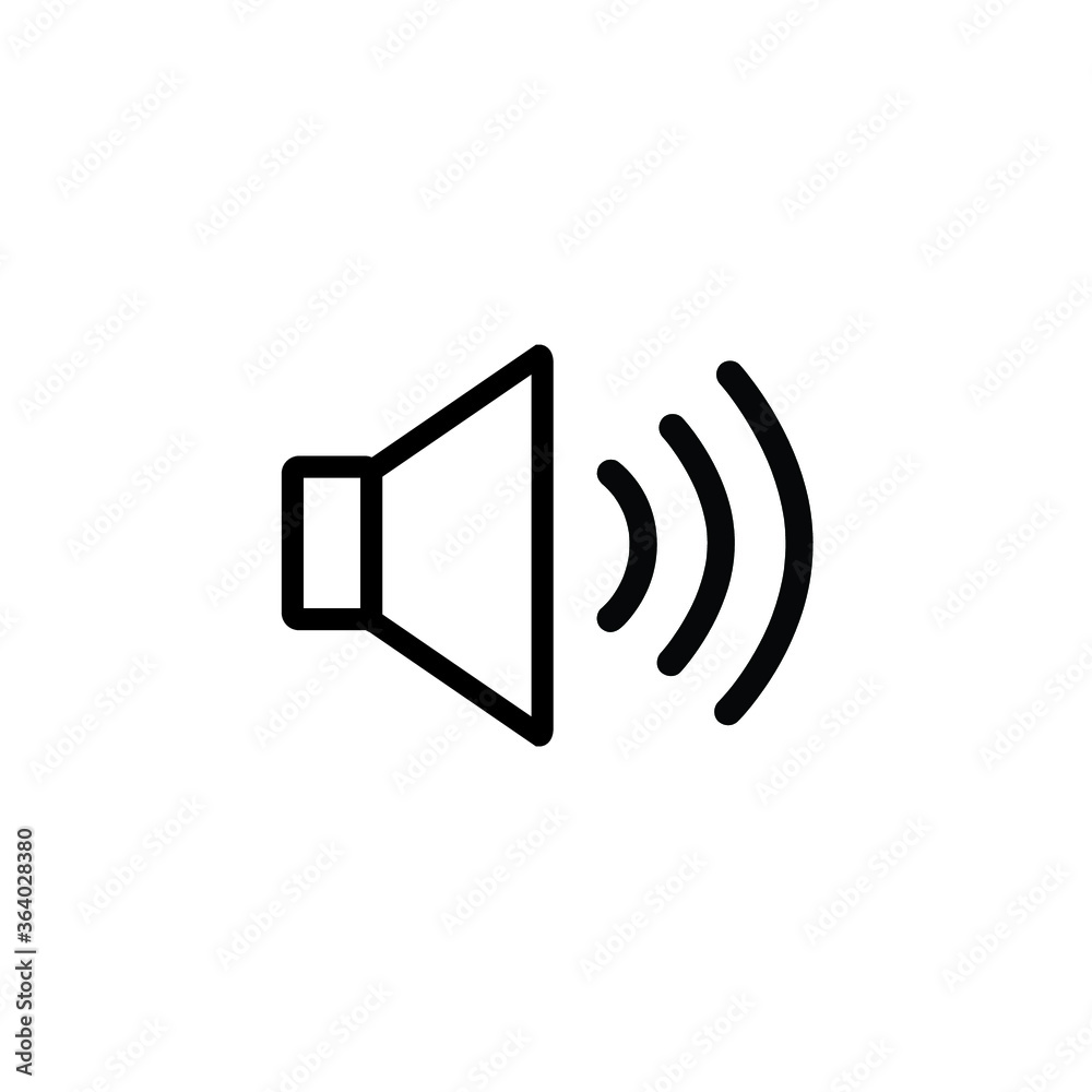 Speaker High Volume Black Outline Vector Design for Graphic Resources, Template, Icon, Symbol, and Logo