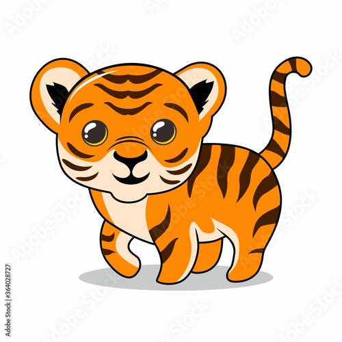 Tiger Cartoon Isolated Cute Baby Tiger Illustration