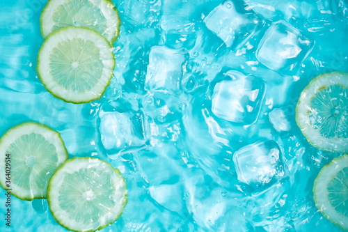 Summer cool lemon cold drink poster background
