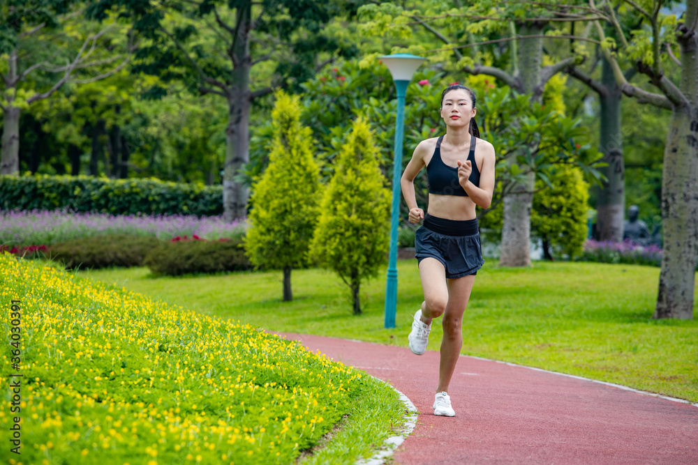 Young women in sportswear for morning jogging