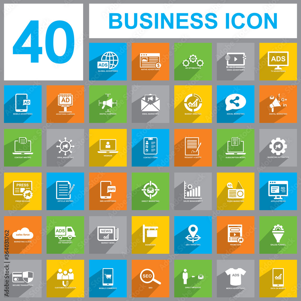 business set icon, Business icon vector