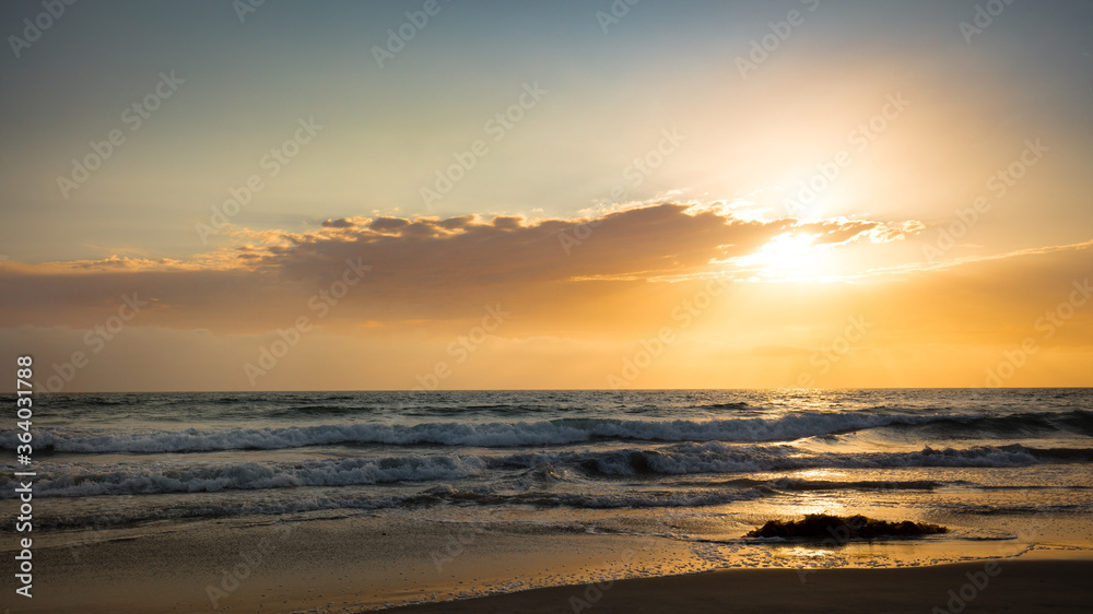 Sunset at the Torrey Pine beach, San Diego, California