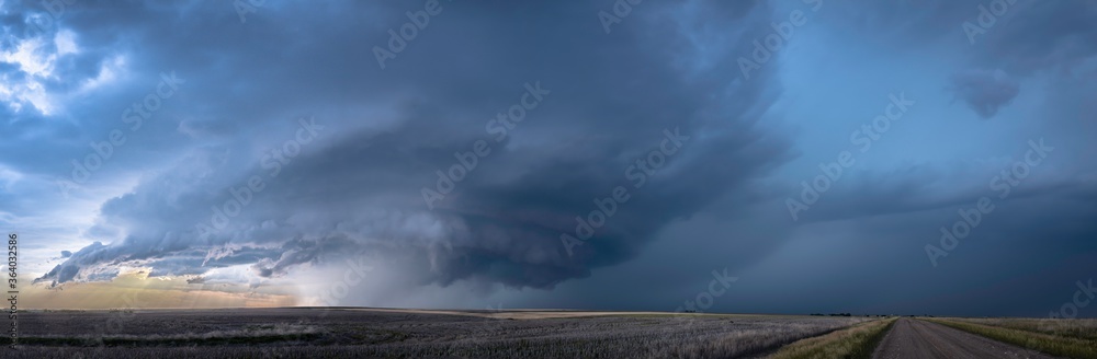 Storms on the Great Plains with Roads in backgrouns