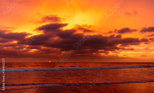Sunset at the Torrey Pine beach  San Diego  California
