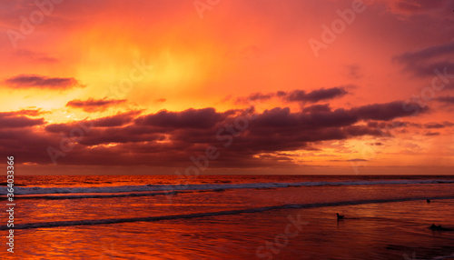 Sunset at the Torrey Pine beach  San Diego  California