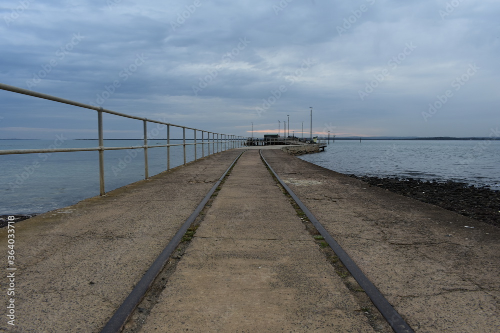 Tracks near the pier