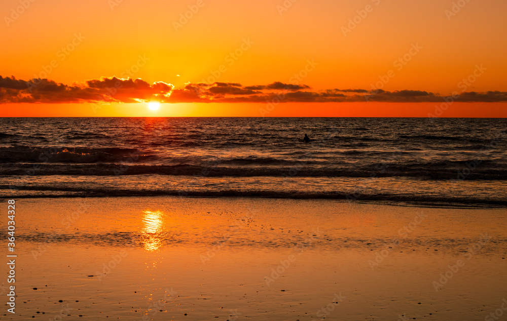Sunset at the Torrey Pine beach, San Diego, California