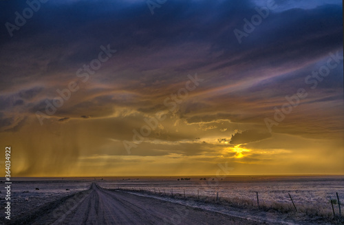 Storms on the Great Plains with Roads in background