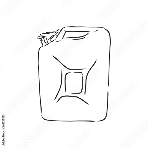 Vector Sketch Single Jerry Can, fuel canister, vector sketch illustration