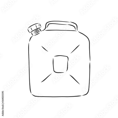 Vector Sketch Single Jerry Can, fuel canister, vector sketch illustration