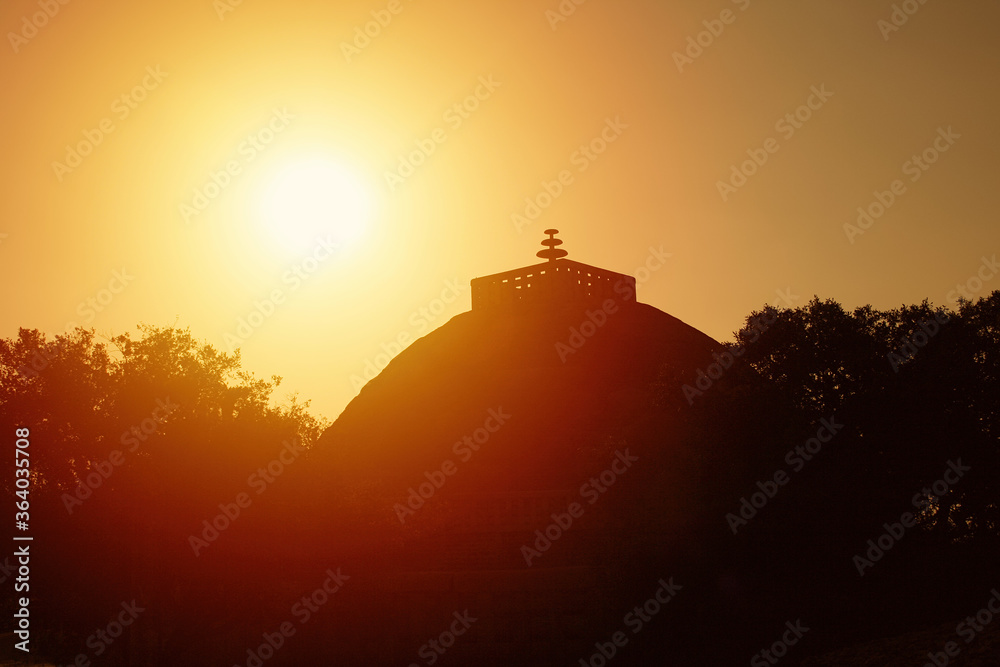 The Great Sanchi Stupa, Buddhist Architecture at sanchi, Madhya Pradesh, India
