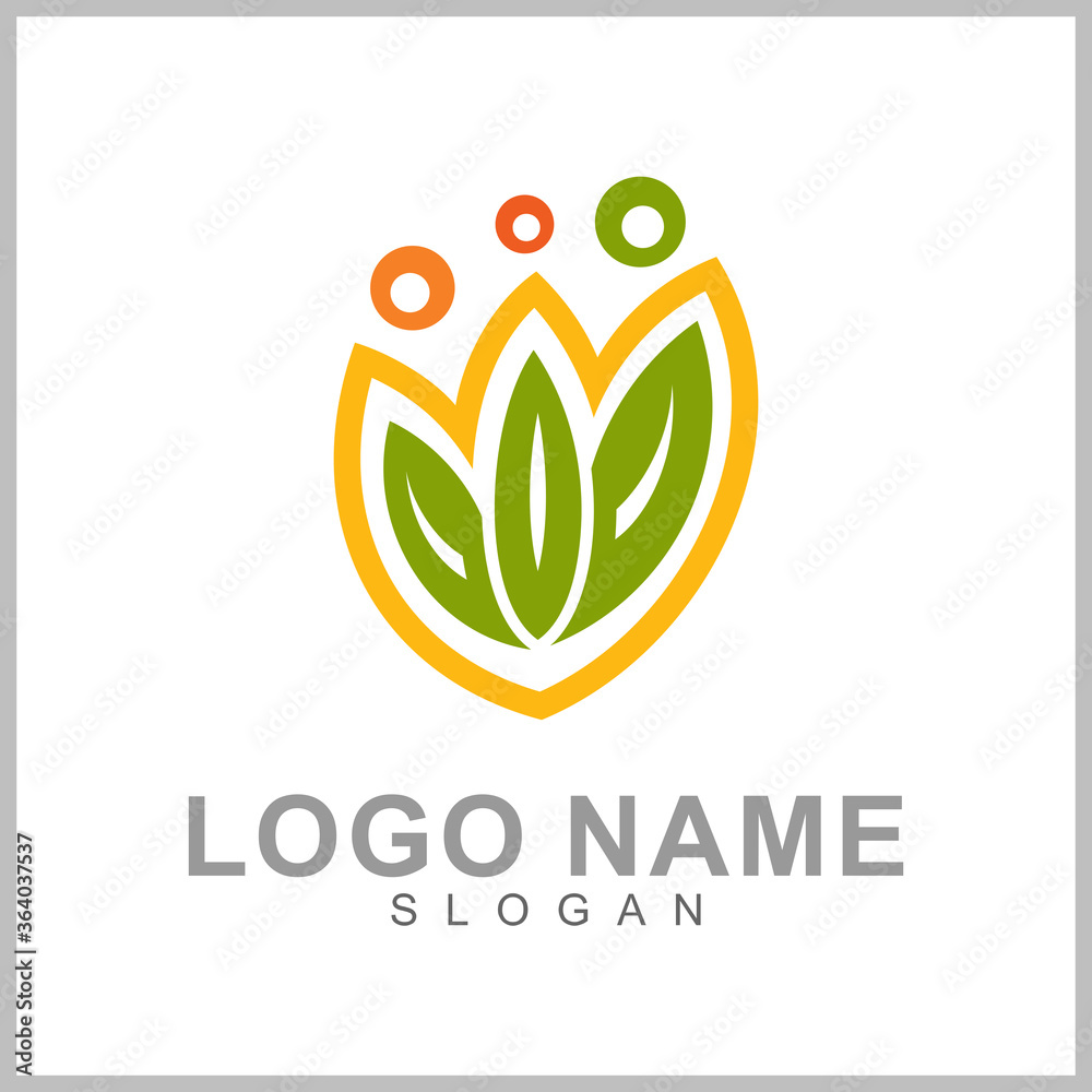 Human with leaf logo concept, medical clinic, healthy family logo, people health care and medicine vector illustration Human with leaf logo concept, medical clinic, healthy family logo, people health care and medicine vector illustration