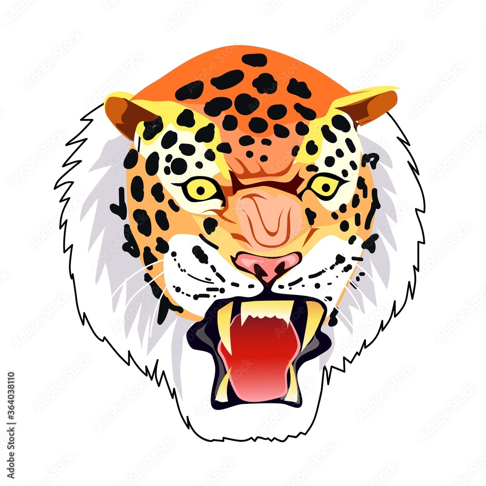 Angry Tiger Mascot, Isolated vector logo illustration Stock Vector