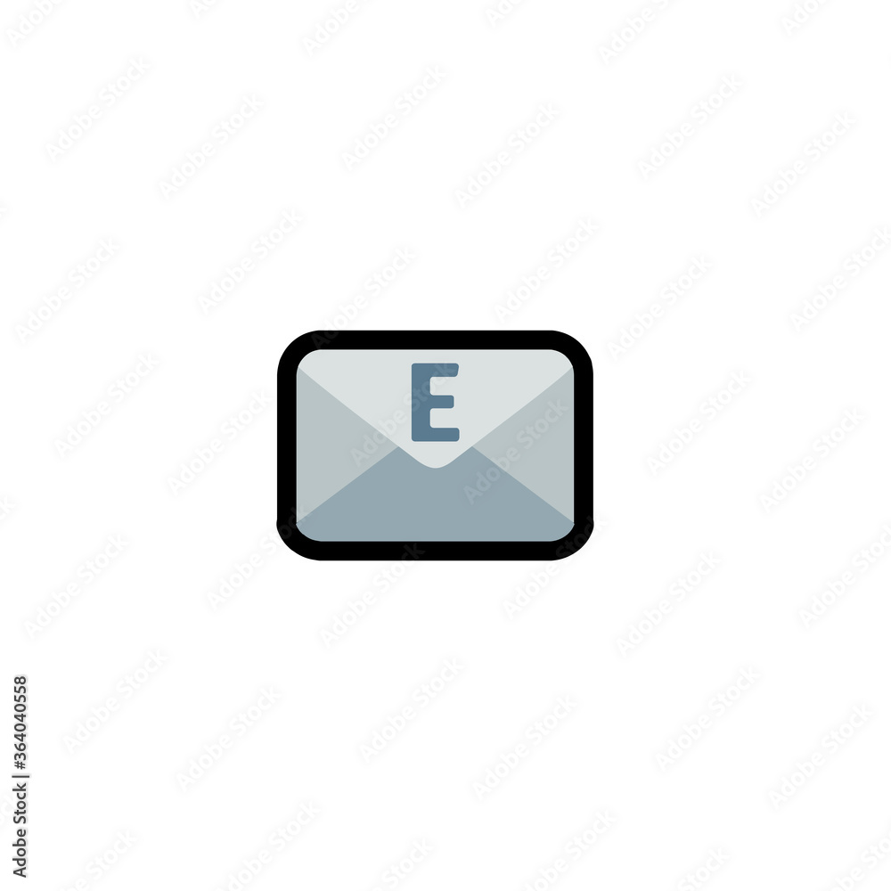 Email vector flat icon. Isolated mail envelope illustration