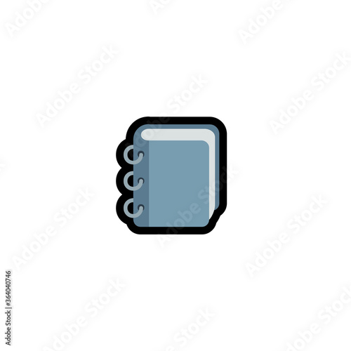 Ledger vector icon. Isolated spiral notebook illustration