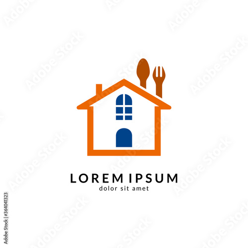 Kitchen, spoon and fork, dining restaurant, food and cafe logo vector. Culinary food symbol/icon design template