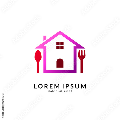 Kitchen, spoon and fork, dining restaurant, food and cafe logo vector. Culinary food symbol/icon design template