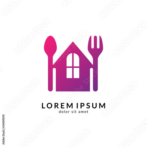 Kitchen, spoon and fork, dining restaurant, food and cafe logo vector. Culinary food symbol/icon design template