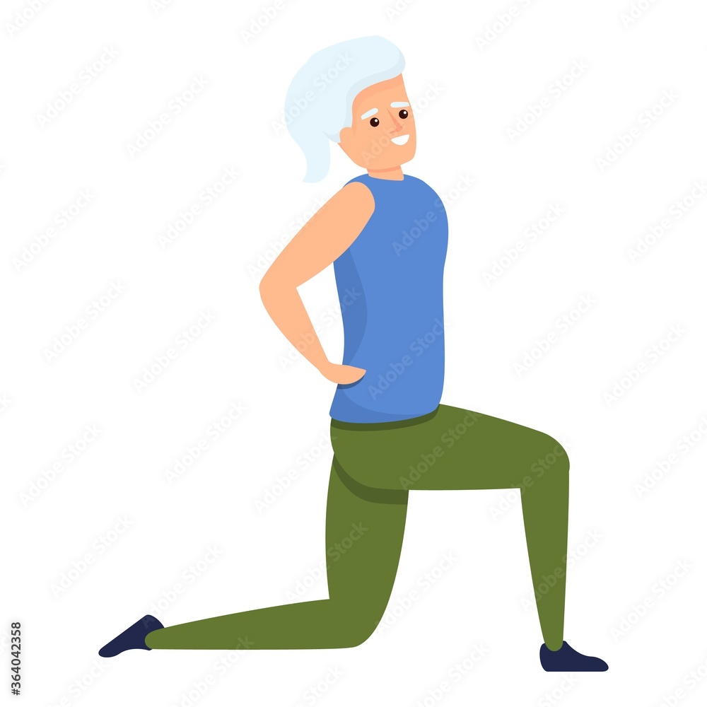 Active senior woman icon. Cartoon of active senior woman vector icon for web design isolated on white background Active senior woman icon. Cartoon of active senior woman vector icon for web design isolated on white background