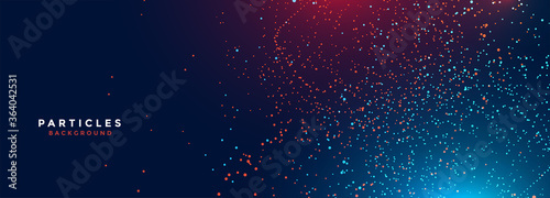 digital technology particle banner with light effect