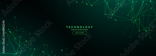 digital technology network lines mesh banner design