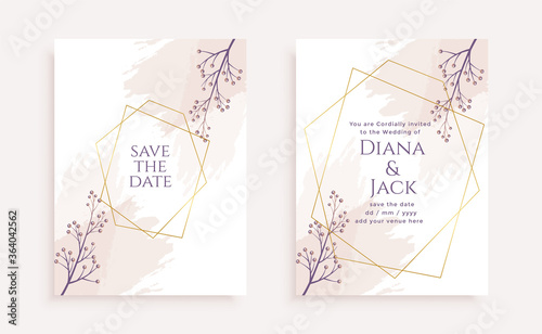 elegant flower wedding invitation card template design
