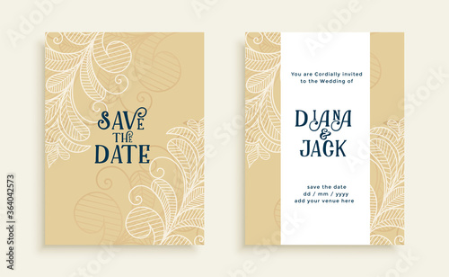 stylish save the date wedding invitation card design