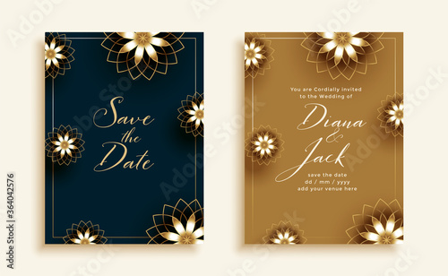 beautiful black and gold wedding invitation card design