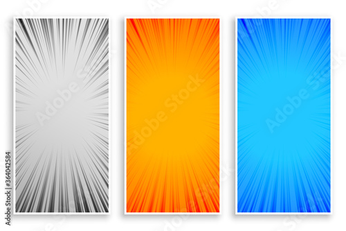 zoom line rays abstract banners set of three © starlineart