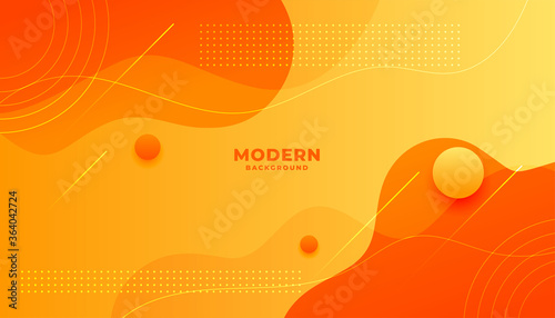 abstract yellow and orange fluid shape modern background