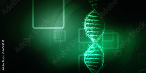 2d render of dna structure, abstract background 