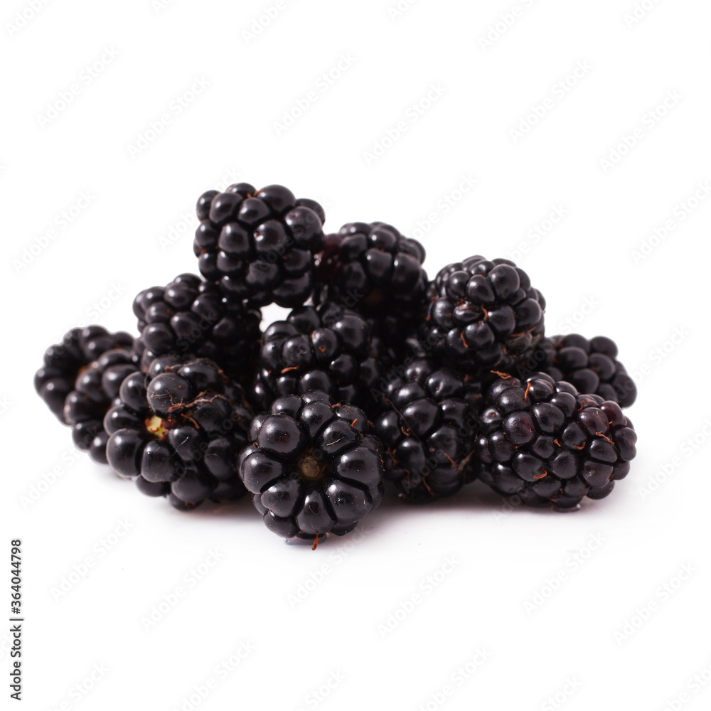 Heap of blackberries isolated on a white background. Heap of blackberries isolated on a white background.
