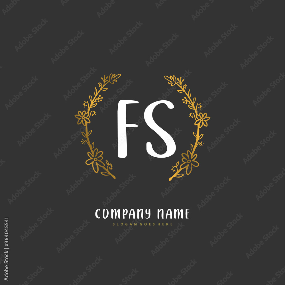 F S FS Initial handwriting and signature logo design with circle. Beautiful design handwritten logo for fashion, team, wedding, luxury logo.