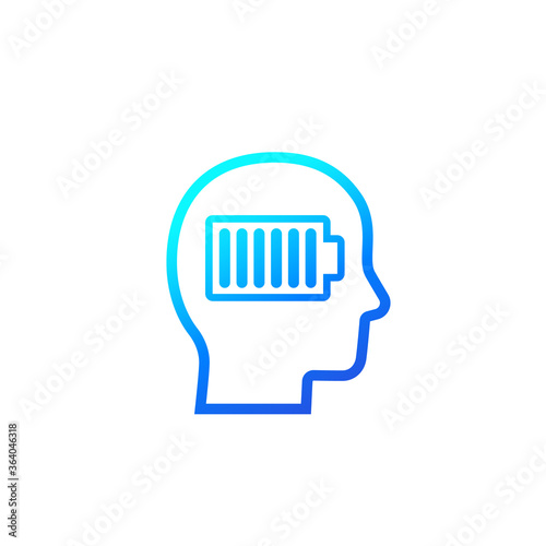 full energy icon, head and battery