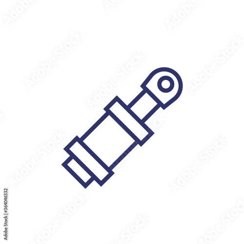 Hydraulic cylinder icon on white, outline