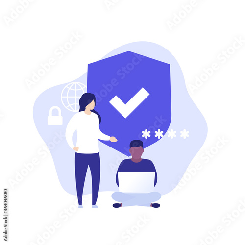 online security vector illustration with people