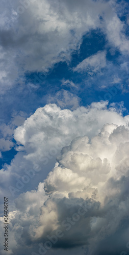 Fototapeta Naklejka Na Ścianę i Meble -  Vertical panorama of a sky fragment with Cumulus clouds