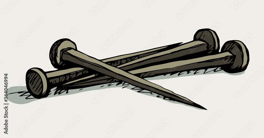 Nails from the cross. Vector drawing