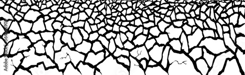 Stampa su tela Dry cracked earth. Vector drawing