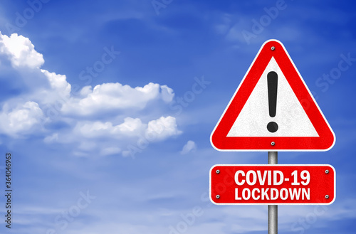 Covid-19 Lockdown - roadsign warning