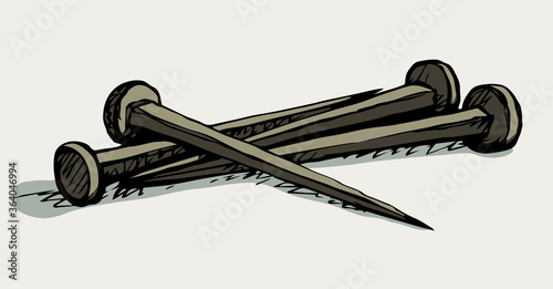 Nails from the cross. Vector drawing