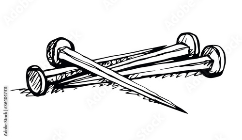 Nails from the cross. Vector drawing