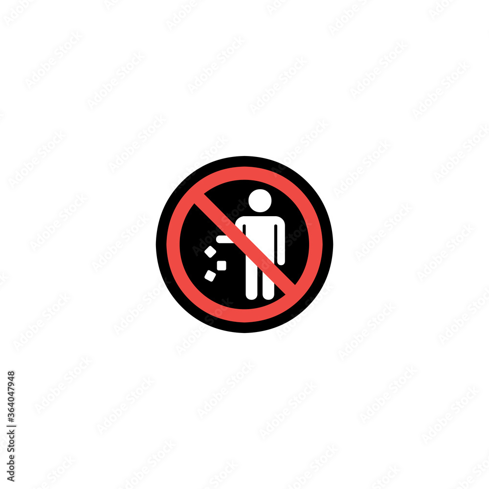 No Littering vector icon. Isolated Do Not Litter Sign illustration symbol No Littering vector icon. Isolated Do Not Litter Sign illustration symbol