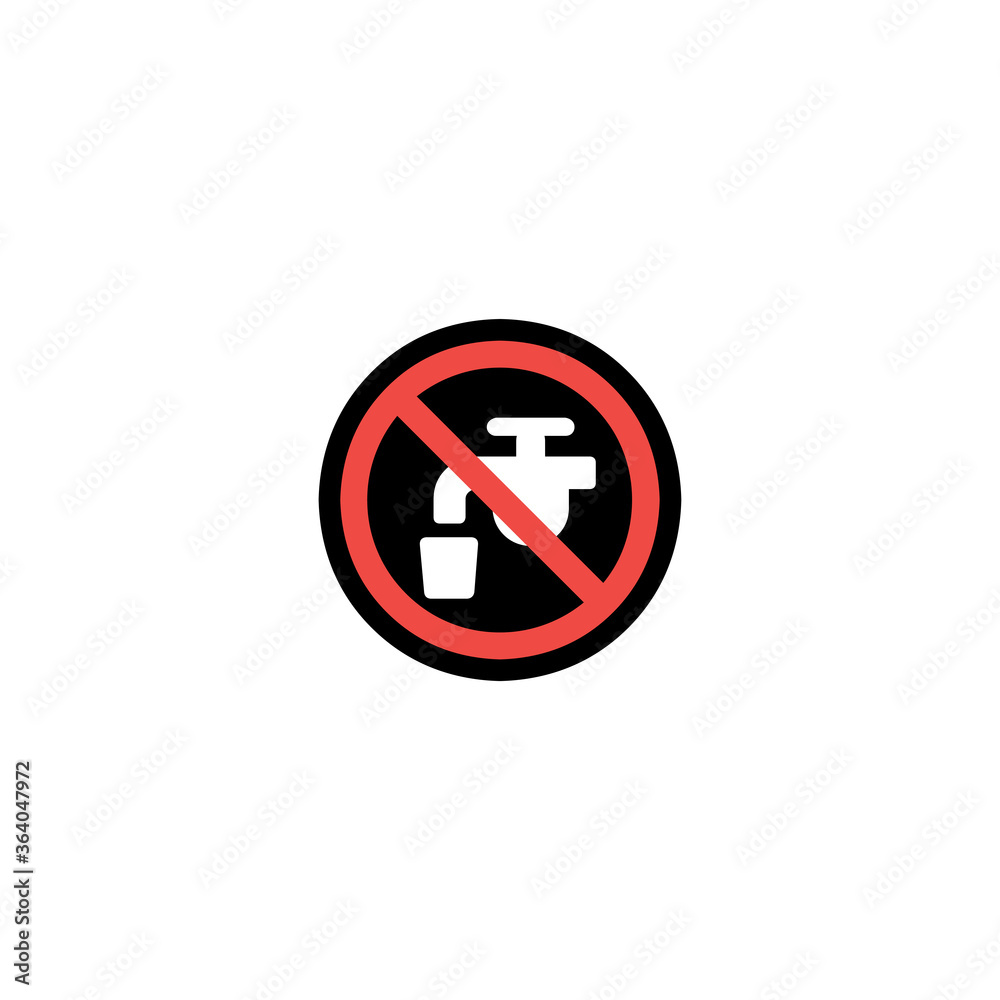 No Water vector icon. Isolated No Drinking Water illustration symbol No Water vector icon. Isolated No Drinking Water illustration symbol