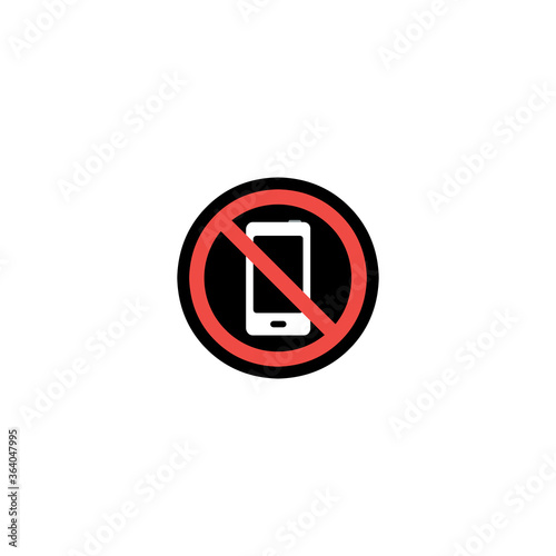 No Mobile Phones vector flat icon. Isolated Do Not Using Mobile Phone illustration symbol