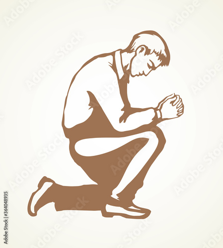Vector image of the praying person