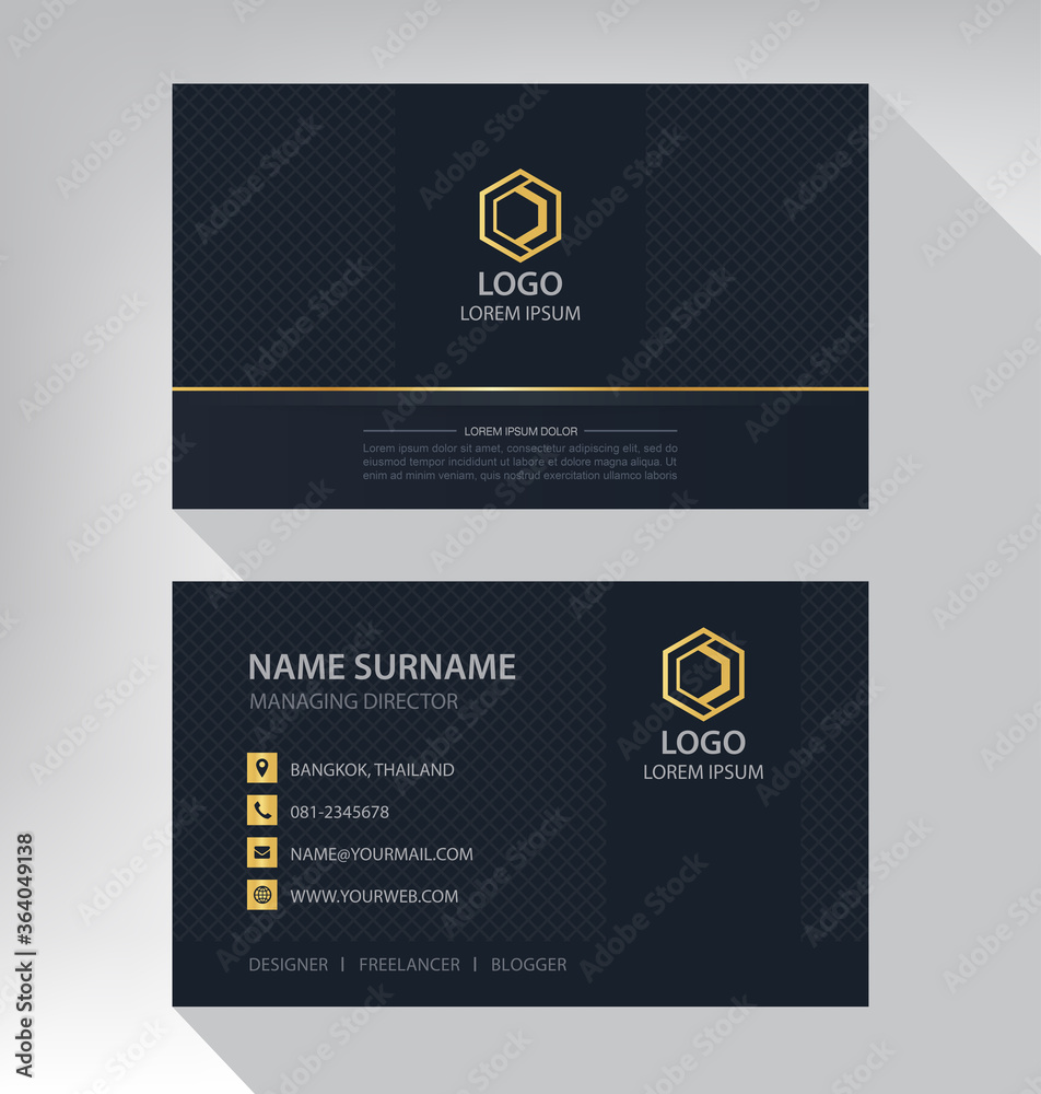 Obraz premium Business card in modern luxury style black and gold color