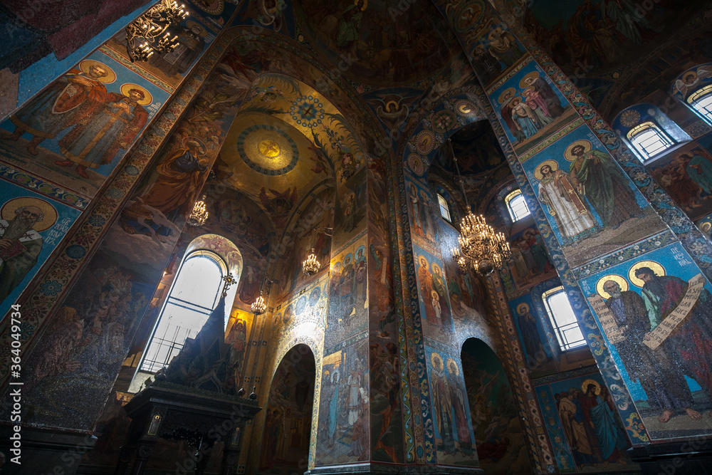 Interior of Church of the Savior on Blood (renovate statue), famous attractions in Saint Petersburg, Russia