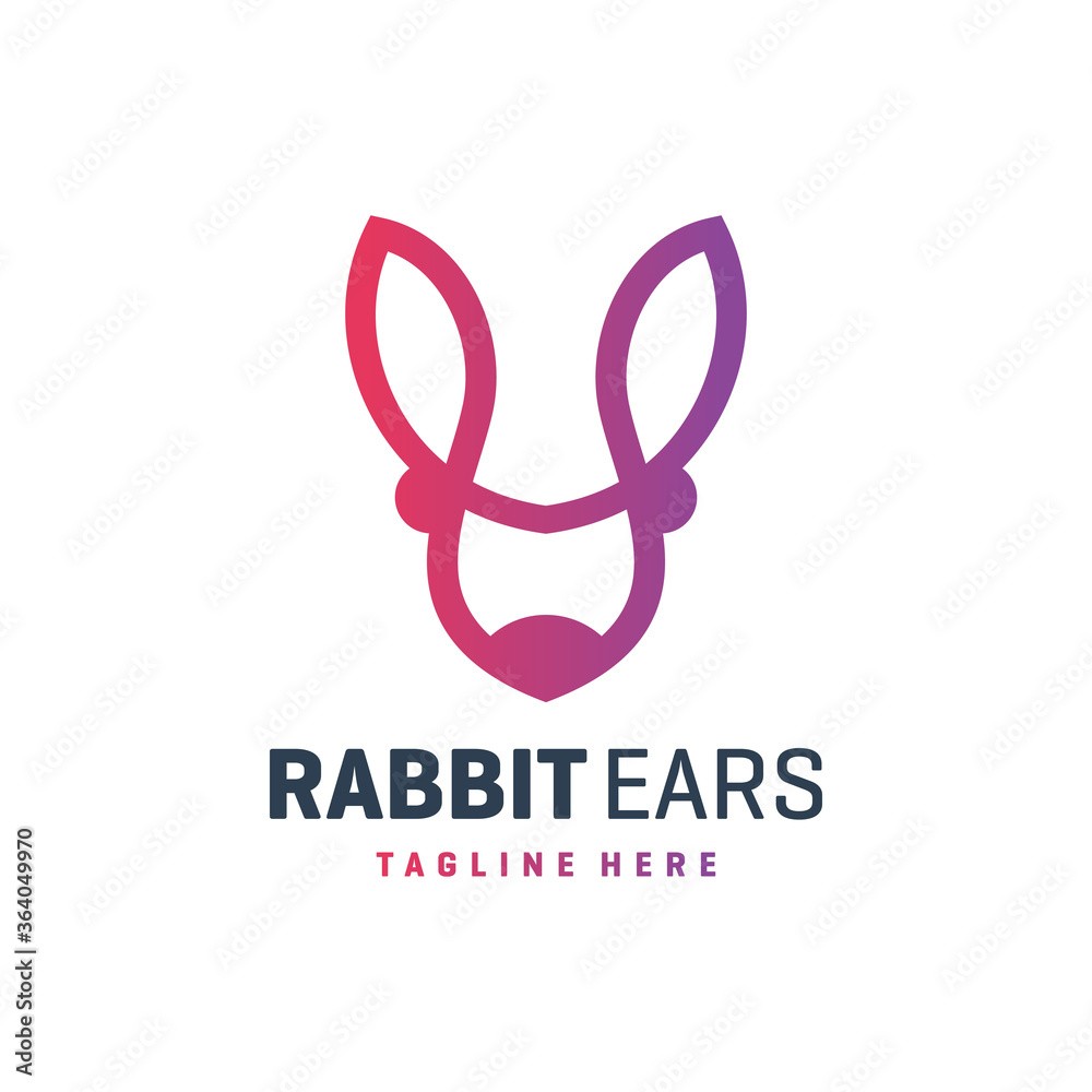 rabbit ear outline logo rabbit ear outline logo