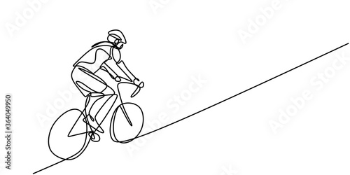 Continuous one line cyclist...